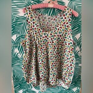 J. Crew Mecantile Carmie tank top blouse sz XXL red, green, & yellow flowers